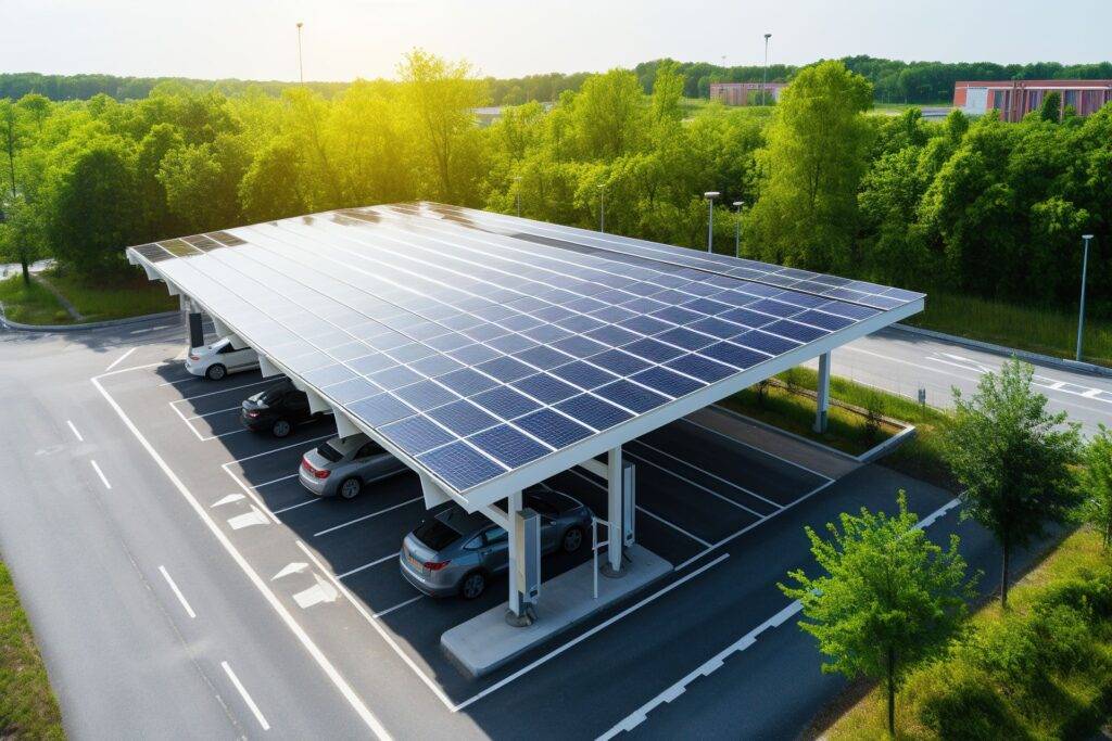 Ein großer Solar Carport