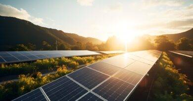 Solar-Paneele auf einem Feld