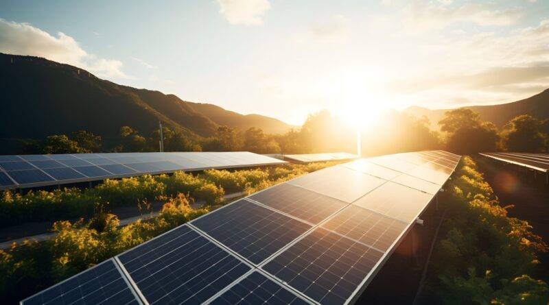 Solar-Paneele auf einem Feld